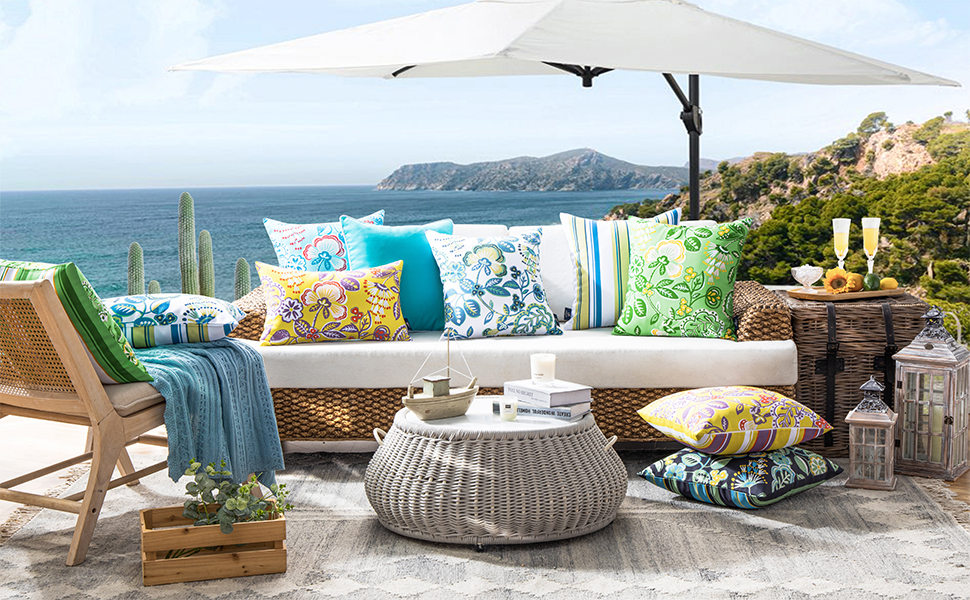 Phantoscope Pack of 2 Outdoor Indoor Throw Pillow Covers