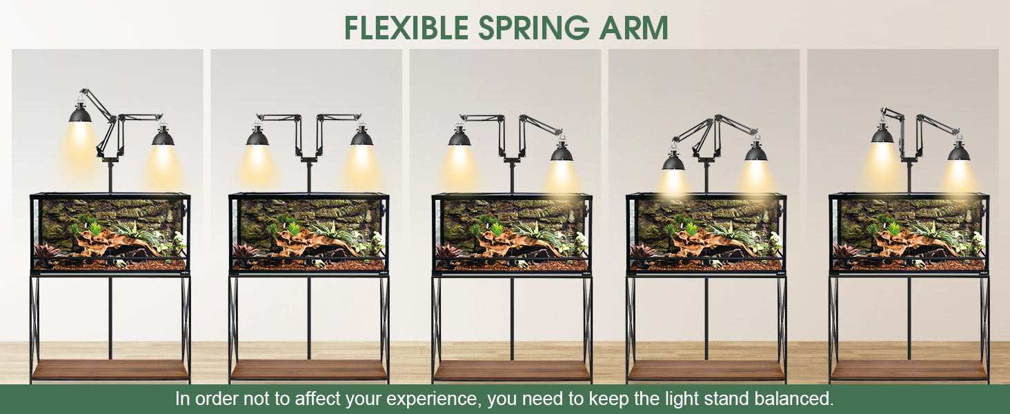 MECESOR Dual Reptile Heating Lamp Stand