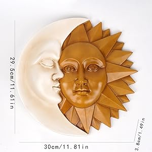 Amazon.co.jp: Diy San Shui 太陽と月のウォールアート ウォール