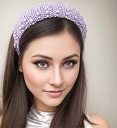 purple pearl headband