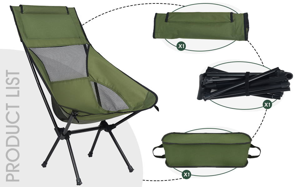 Restland Portable Folding Camping Chairs, Lightweight