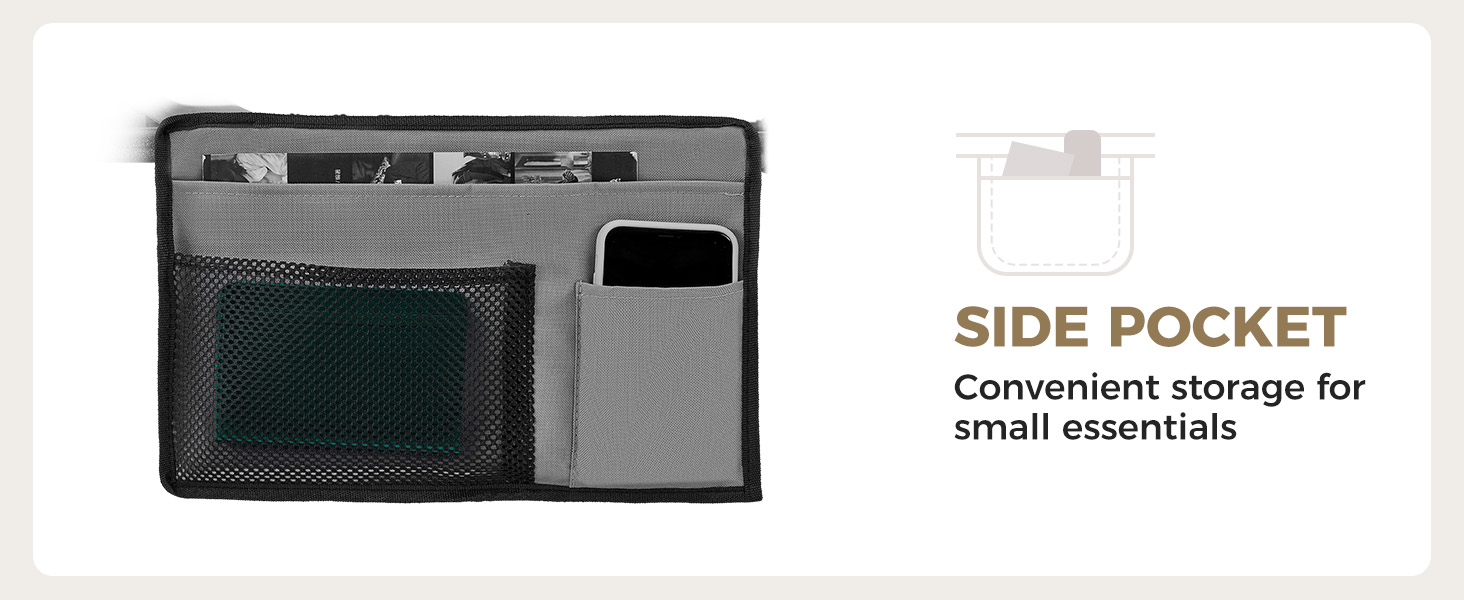 storage pocket for essentials like your phone or sunscreen