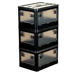 Amazon.co.jp: 折りたたみ式収納ボックス Sサイズ ブラック 蓋