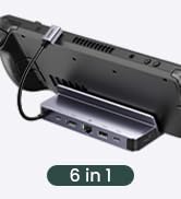 steam deck dock docking station usb c usb c hub multiport adapter 6 in 1 usb c dock