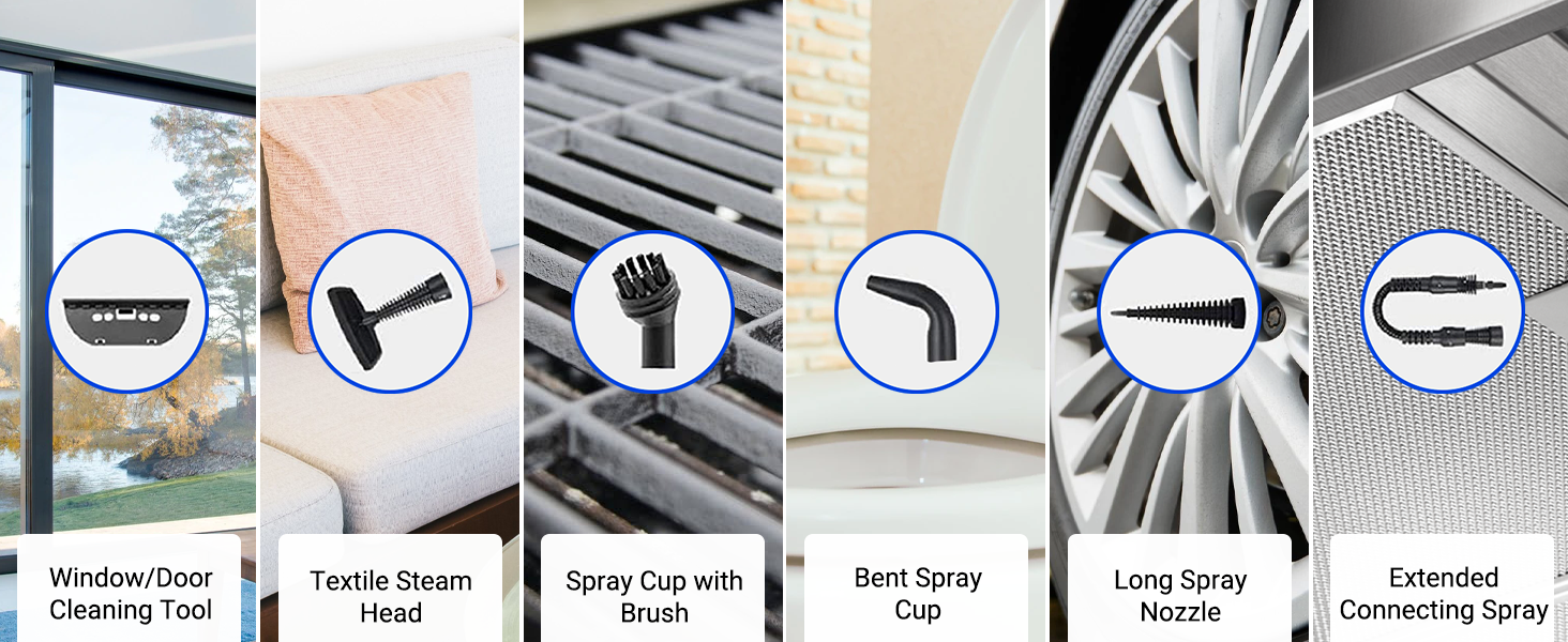 Comforday MultiPurpose Handheld Steam Cleaner 9Piece Accessories for