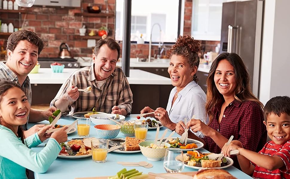 (150 Count) Disposable Wooden Cutlery Set - Alternative to Plastic, Eco Friendly, Biodegradable, Compostable Cutlery Set - 50 Wood Spoons, 50 Wooden Knives & 50 Wooden Forks Disposable Utensils Set 13 wood cutlery for home