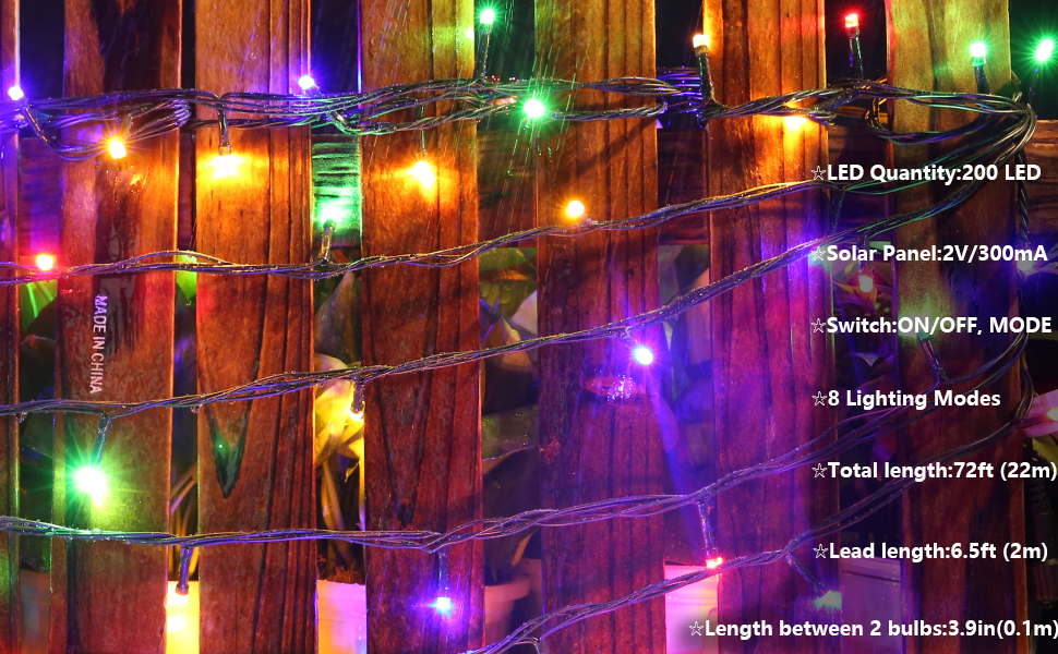 Joomer Solar String Lights 72ft x 2 Pack 200 LED 8 Modes