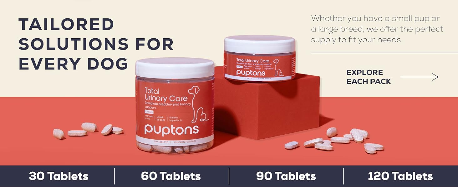 UTI Treatment Dogs Incontinence Cystitis Kidney Bladder Tablets Total Urinary Care