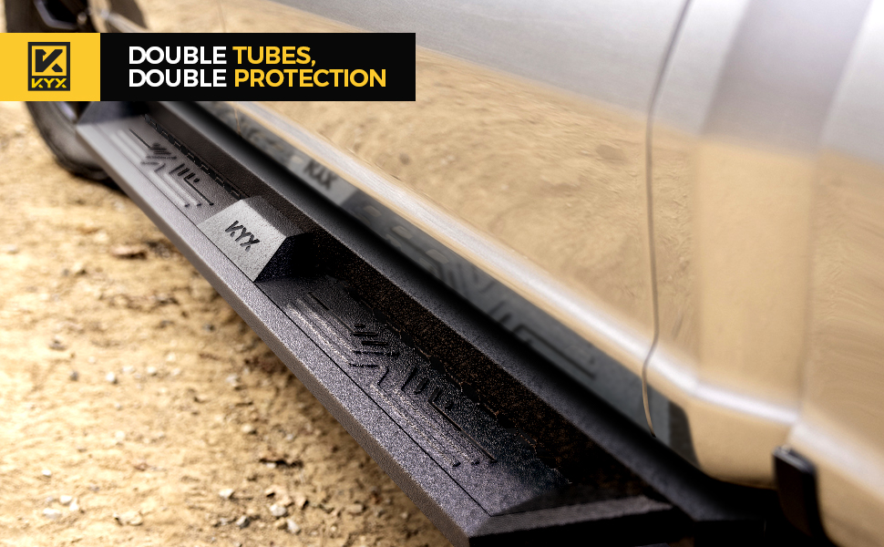 KYX Running Boards Double Tube Drop Side Steps Compatible