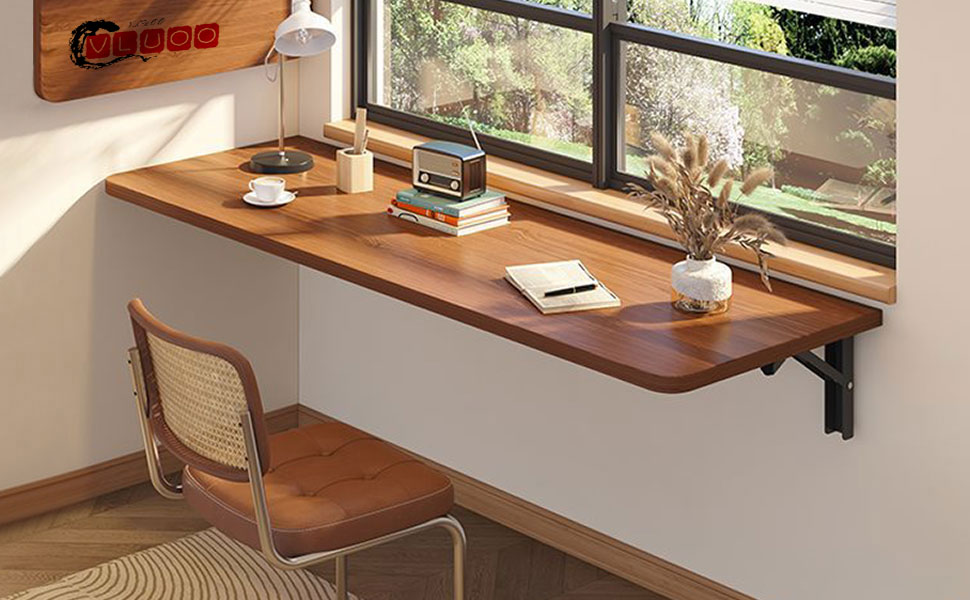 VLUOO Wall Mounted Table Fold Down Heavy Duty Folding Table
