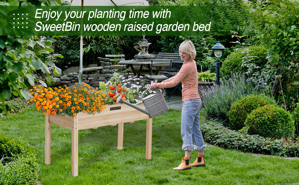 wooden garden planter