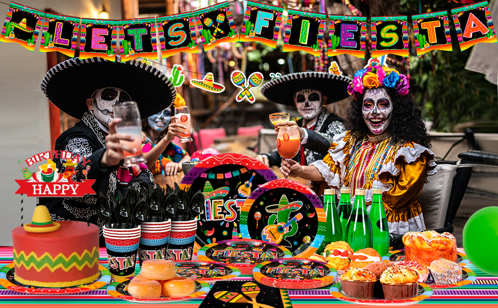Mexican Party Decorations Supplies161pcs Cinco De Mayo Plates and