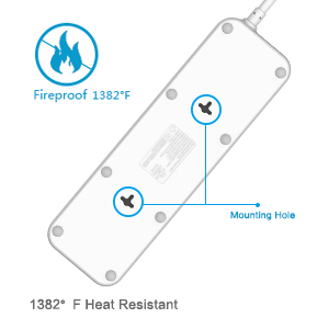 Wall Mountable Power Strip Surge Protector with 6ft Extension Cord for Home Office