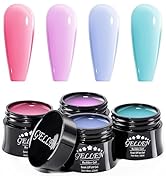 Gellen Builder Gel Kit - Nail Extension Kit Rose Red Violet Blue Green Builder Nail Gel Kit 4 Pas...