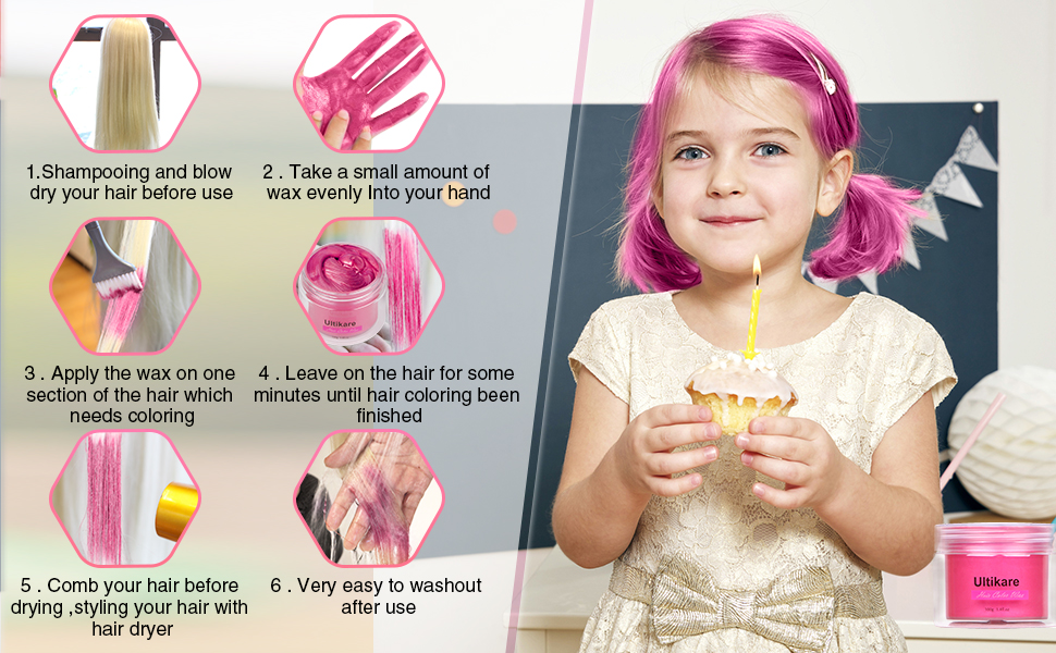 Temporary Hair Color for Kids Pink