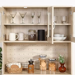 Amazon｜不二貿易 レンジボード付き食器棚 キッチン収納 ハイ