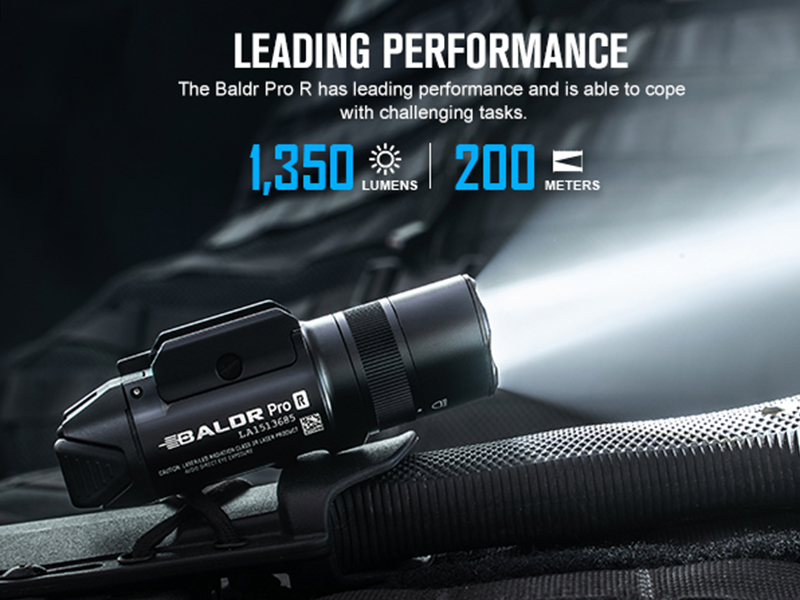 OLIGHT Baldr Pro R 1350 Lumens Rechargeable Tactical Flashlight