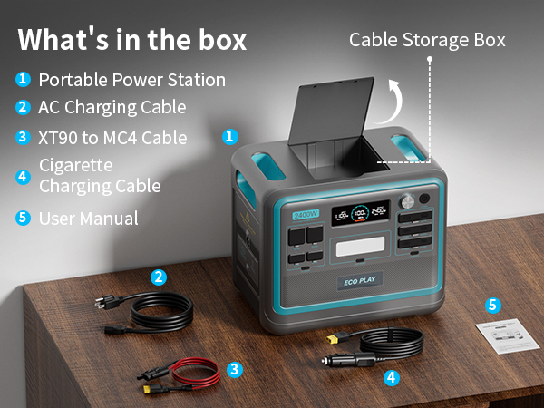 発電機・ポータブル電源 Eco Play 2400W Portable Power Station Amazon.com : Eco Play SYD2400 Portable Power Station with