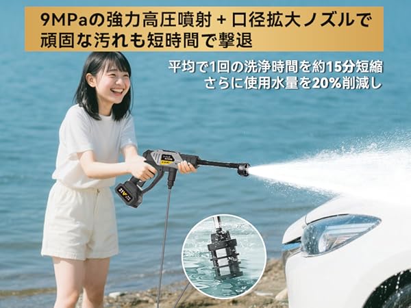 Amazon | 高圧洗浄機 2025年次世代版 9MPa高圧洗車機 コードレス