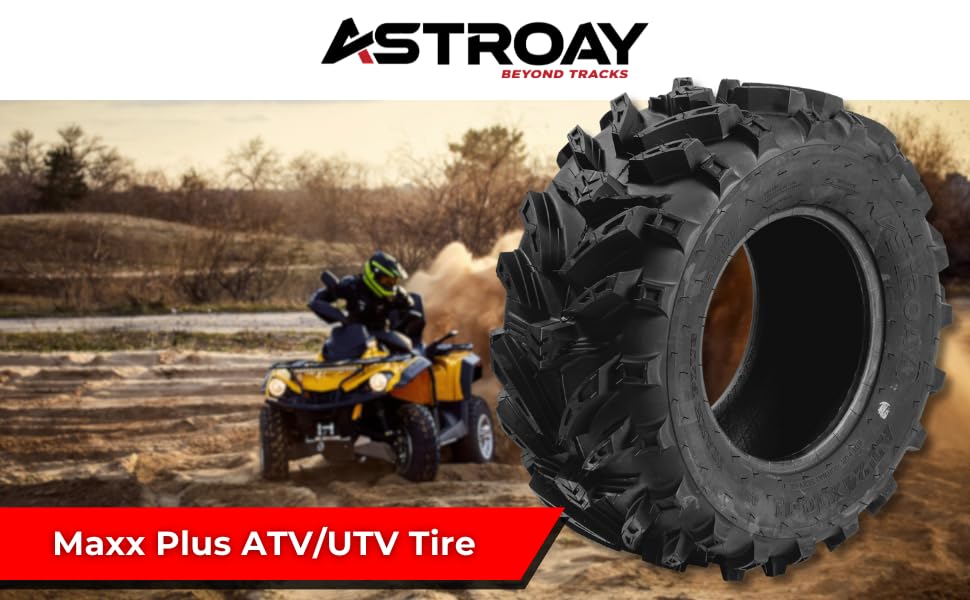 27x9x12 ATV Tires Astroay Maxx Plus, 6 Ply Quad or Side By Side ATV Tire, VAngled