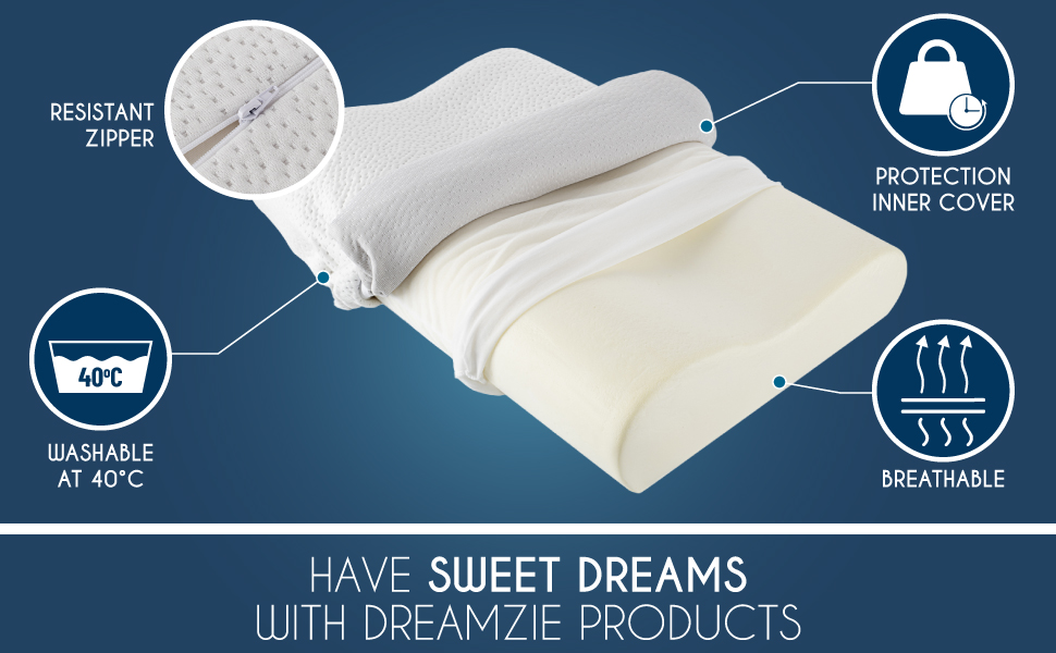 Dreamzie Ergonomic Memory Foam Pillow and Orthopaedic Pillow (60 x 40