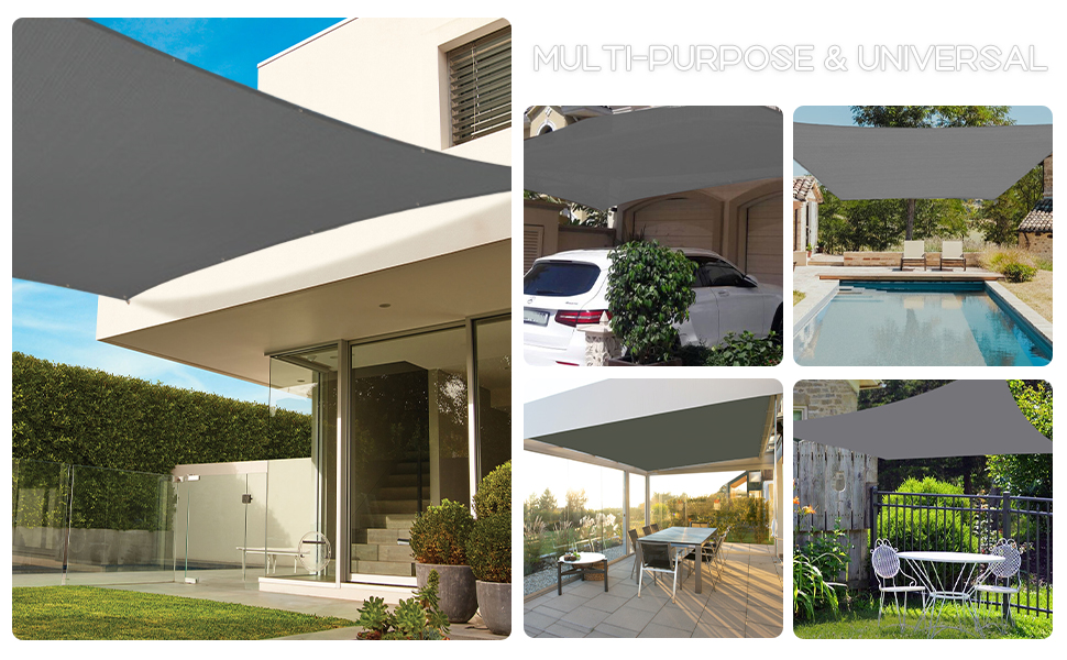 ABOSUN Outdoor Sun Shade Cloth, 8' x 20', Pergola, Deck