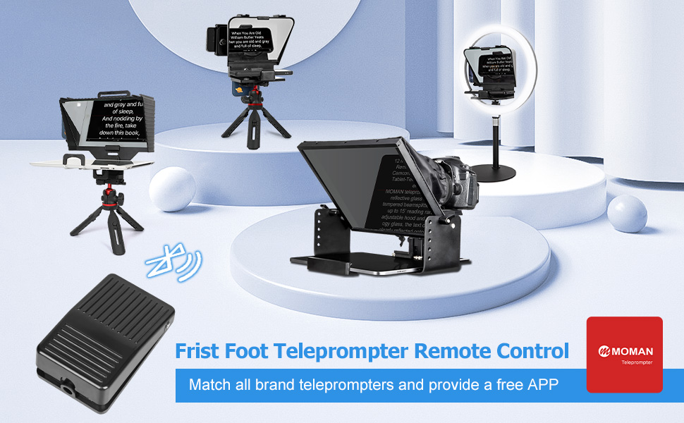 Teleprompter Remote Foot Switch, Moman Footoperated Remote Control for