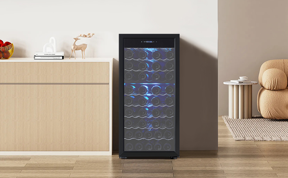 TacleeKii 66 Bottle Dual Zone Wine Cooler - Overview
