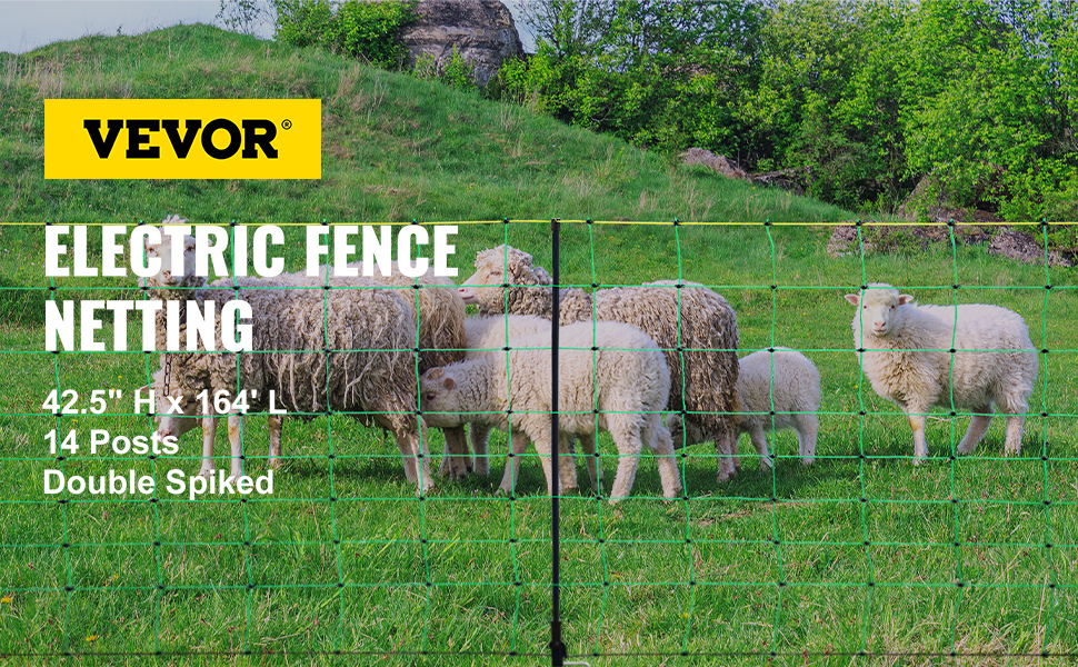 VEVOR Electric Fence Netting, 42.5" H x 164' L, PE Net
