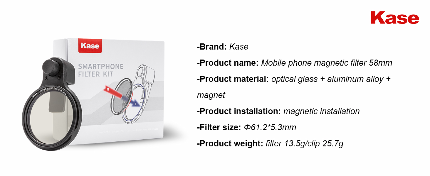 Kase 58mm Clip on Filter