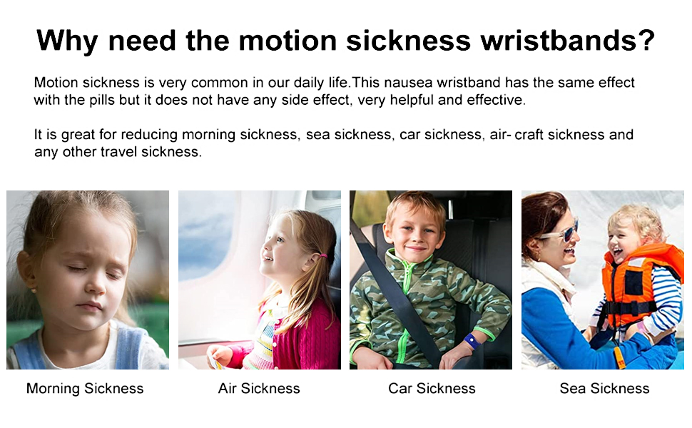 LYJEE Motion Sickness Bands for Kids, Travel Sickness Relief Wristbands