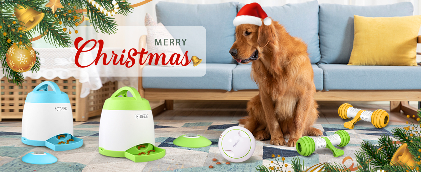 Pet Supplies PETGEEK Automatic Treat Dispenser with Remote Button Puzzle Memory Training