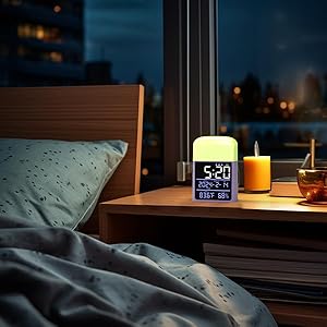 Alarm Clocks for Bedrooms,Digital Clock,... 14 9 Colors Night Light