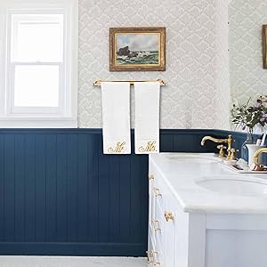 anniversary hand towels couples gift unique wash cloth gold mr and mrs married his and hers