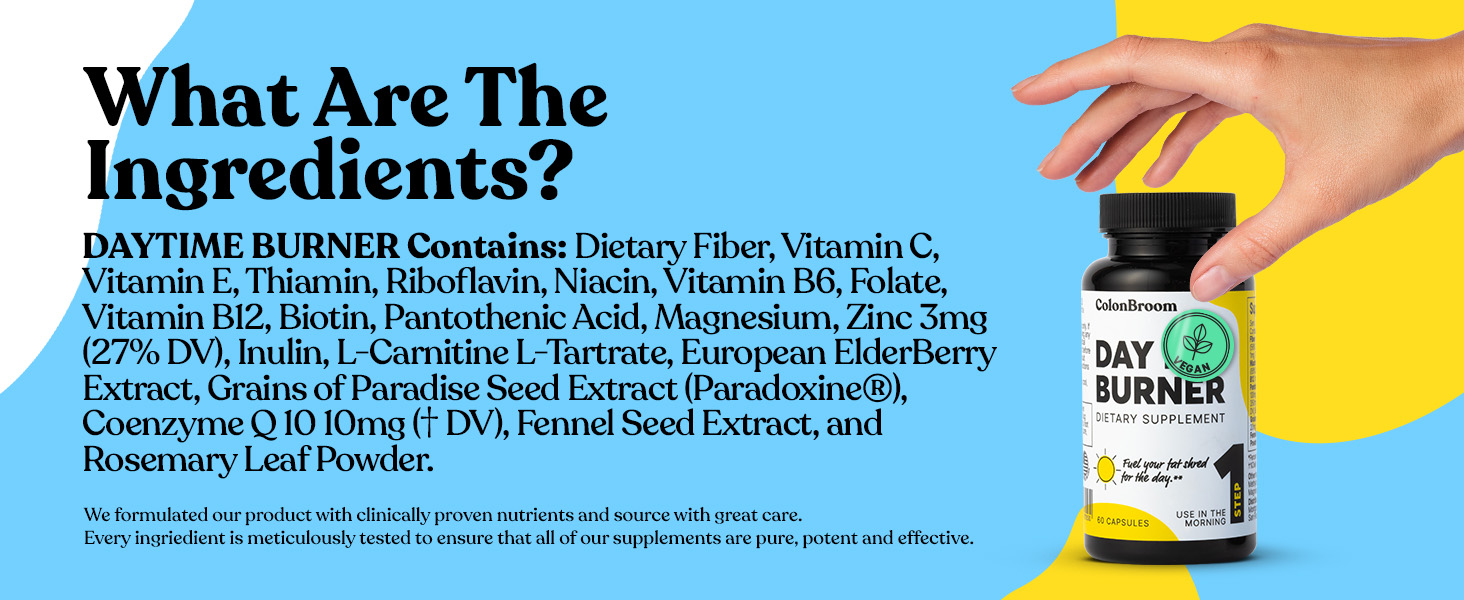 ColonBroom Day & Night Burner Supplements, Pills for Women