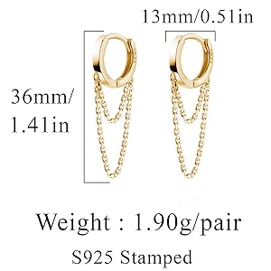 tassel chain drop dangle small hoop earrings huggie for women girls