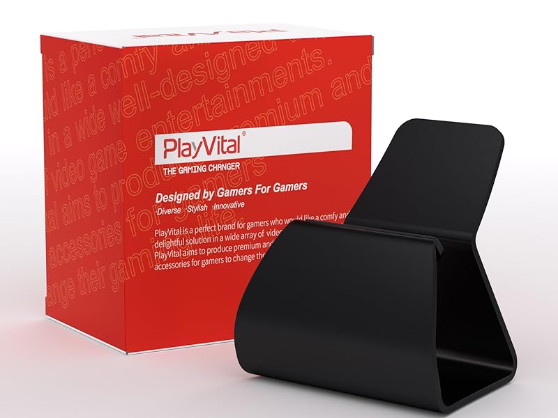 PlayVital Stand-AL Game Controller Stand for ps5, for ps4, Universal Desktop Display Gamepad Stand for Xbox Series X/S, Xbox One, Aluminium Metal Controller Stand Holder for Switch Pro - Black 19 Controller Stand for ps5, for ps4, Universal Desktop Display Gamepad Stand for Xbox Series X/S