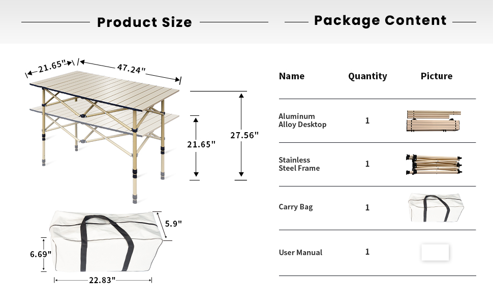 portable camping table