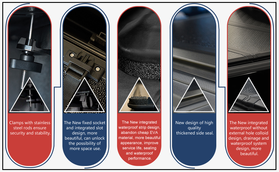 TOMOKA Hard Trifold Truck Bed Tonneau Cover Compatible