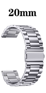 20mm wrist band silver