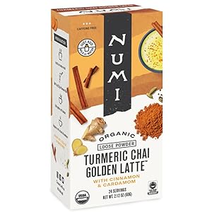 numi organic tea turmeric chai golden latte milk mix powder pukka anti-inflammatory ginger cardamom