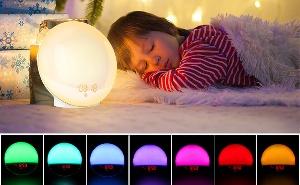 Sunrise Alarm Clock for Heavy Sleepers, Intelligent Wake Up Light with