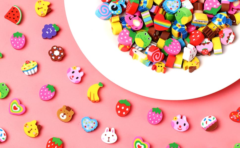 150 Pieces Mini Erasers for Kids Bulk, Novelty Animal Erasers,Pencil