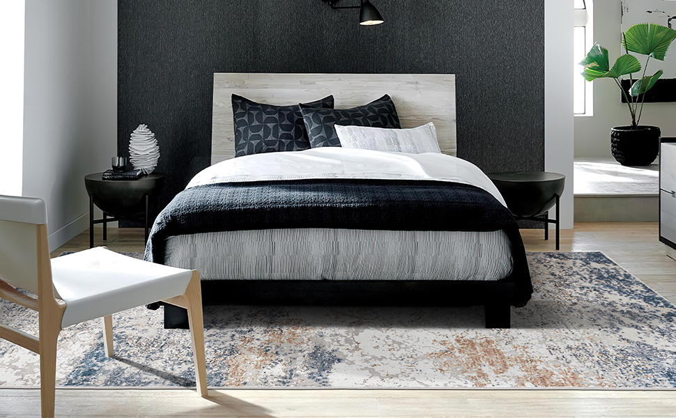 Art&Tuft Washable Rug, AntiSlip Backing Abstract Area Rug