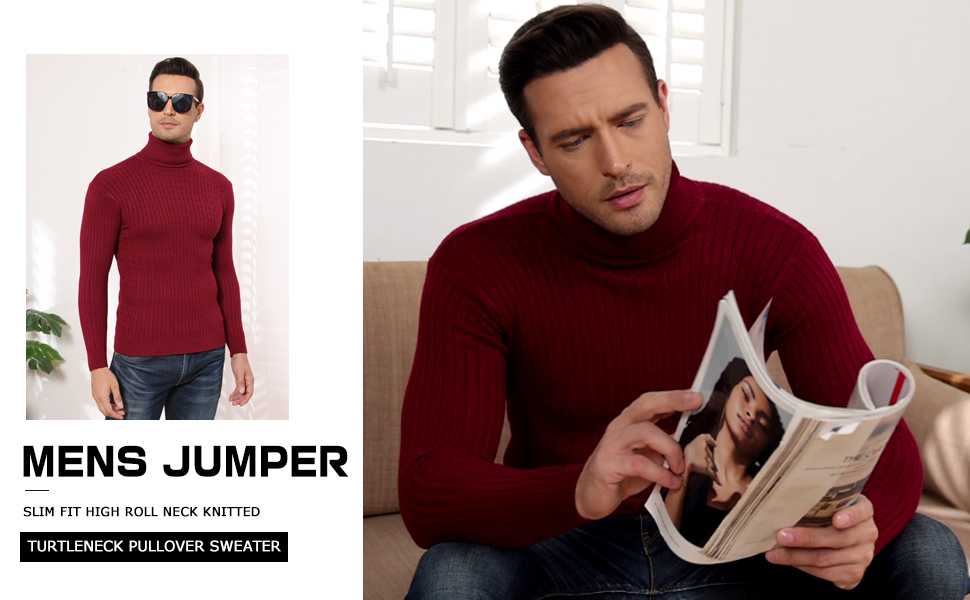 Mens Premium Turtleneck Long Sleeve Turtleneck
