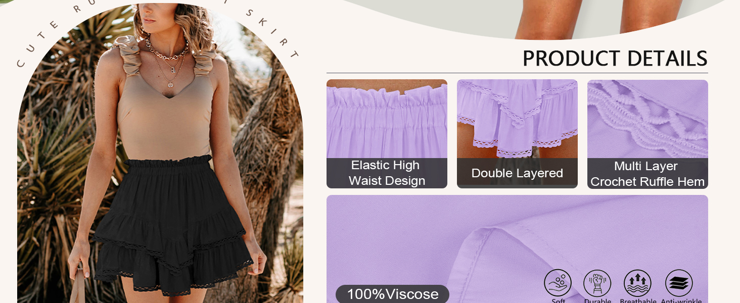 black mini skirt for women