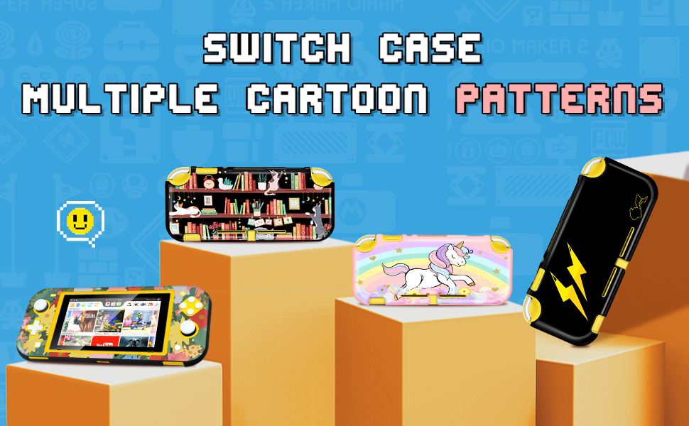 Phonebliss Cat for Nintendo Switch Lite Case Cute Girls Protector Accessories Cases Bookshelf