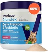 Vetnique Glandex Daily Probiotics for Cats with Prebiotics to Support Gut Health with Fiber and D...