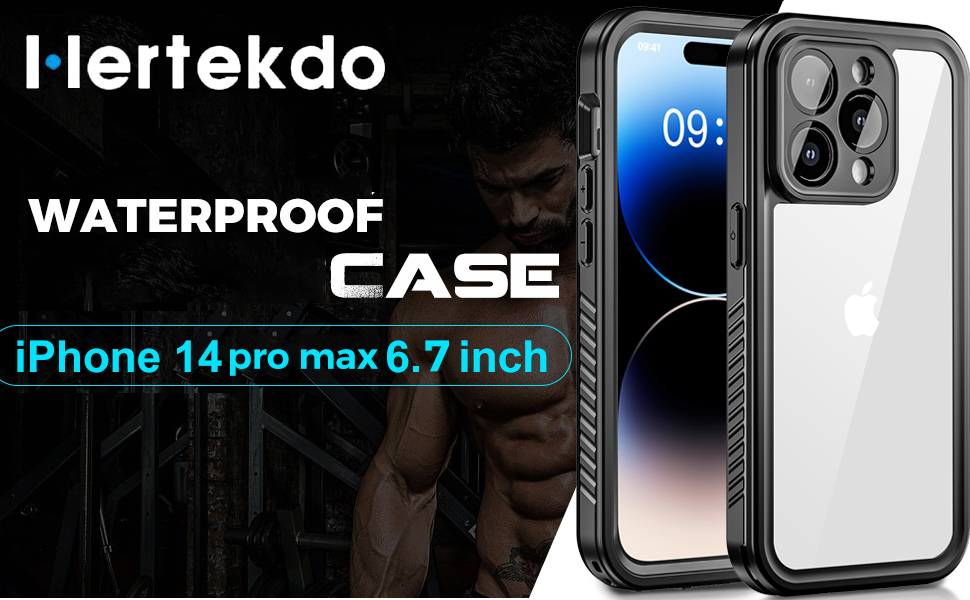 Hertekdo iPhone 14 Pro Max Case,IP68 Waterproof Case for iPhone 14 Pro Max