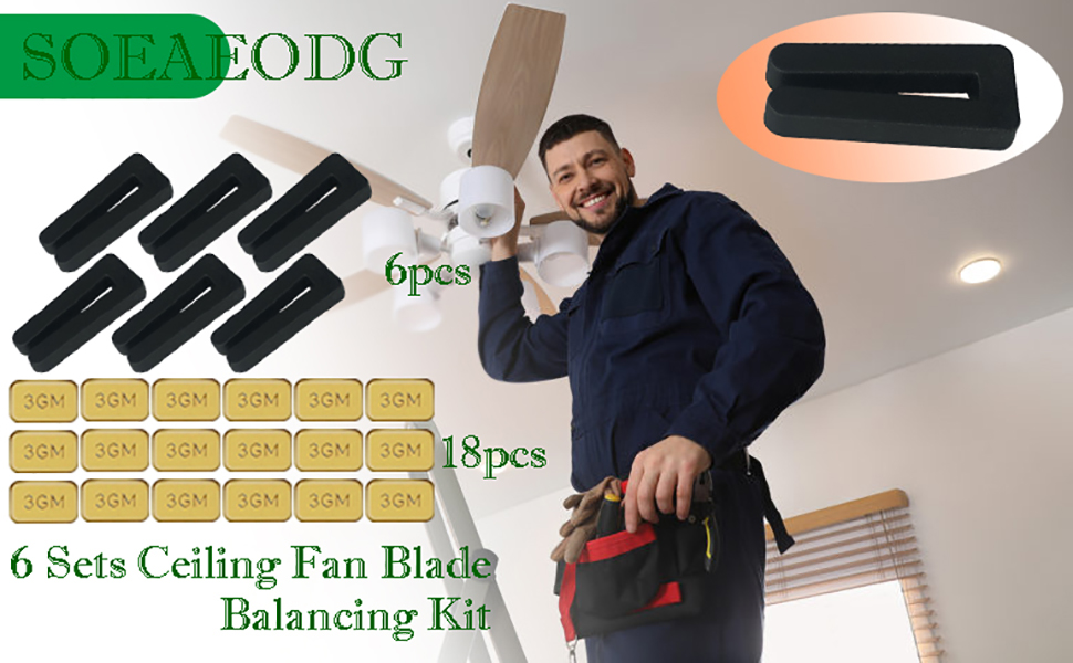 SOEAEODG 24 PCS Ceiling Fan Blade Balancing Kit,6 Set Ceiling Fan Blade Balancing
